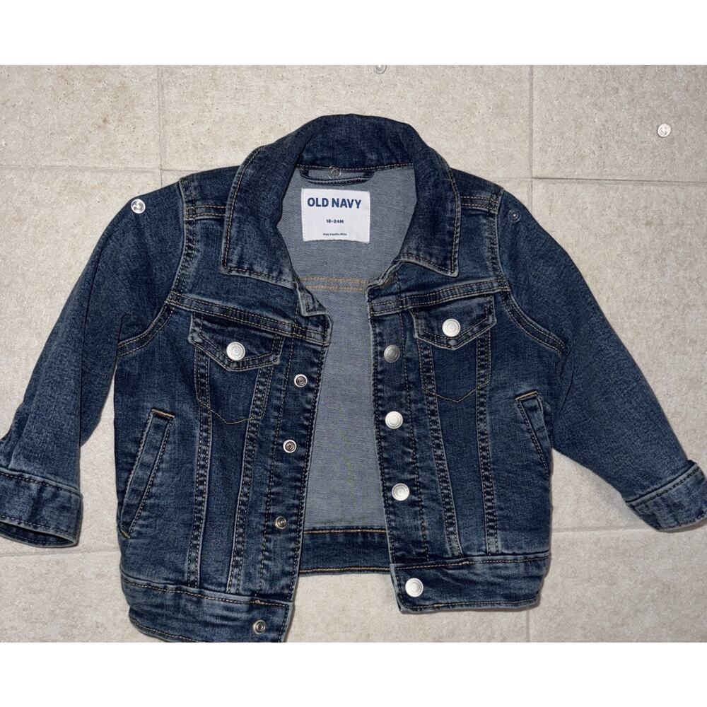 Baby Denim Jean Jacket Size 18-24 Months By Old Navy w/ Snaps EUC CUTE!!